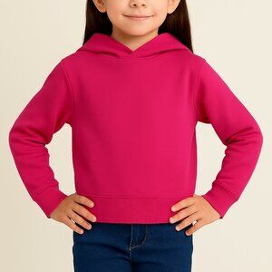 Ideology Fleece Pullover Hoodie Long Sleeve Ribbed Cuffs Pink M New